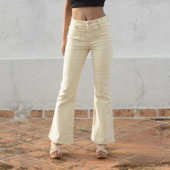 Porter Blue The Wanderer Corduroy Flare High Waisted Wide Leg Pants Size 29 - Picture 1 of 16